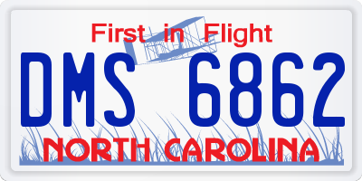 NC license plate DMS6862