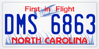 NC license plate DMS6863