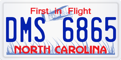 NC license plate DMS6865