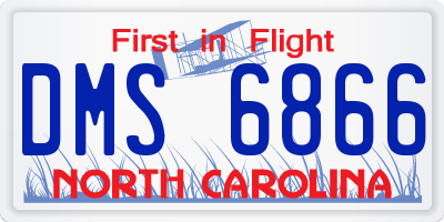 NC license plate DMS6866