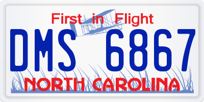 NC license plate DMS6867