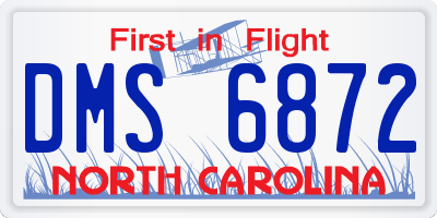 NC license plate DMS6872