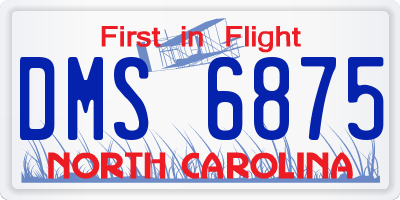 NC license plate DMS6875