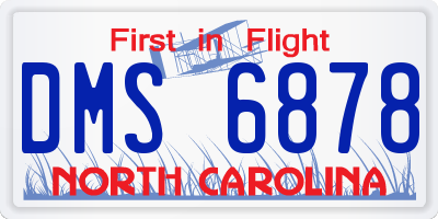 NC license plate DMS6878