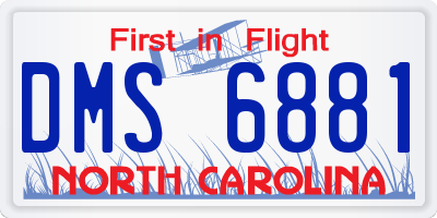 NC license plate DMS6881