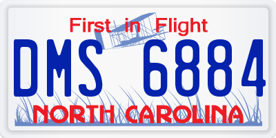 NC license plate DMS6884