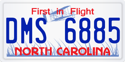 NC license plate DMS6885