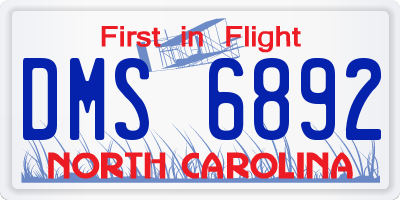 NC license plate DMS6892