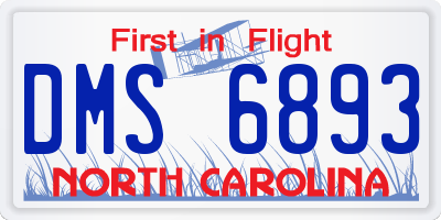 NC license plate DMS6893