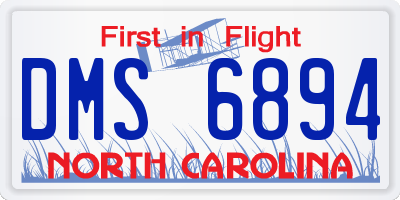 NC license plate DMS6894