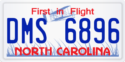 NC license plate DMS6896