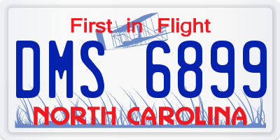 NC license plate DMS6899