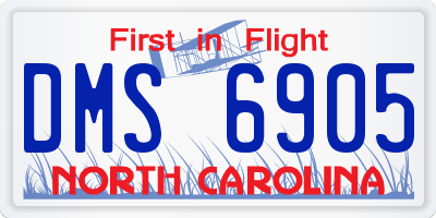 NC license plate DMS6905