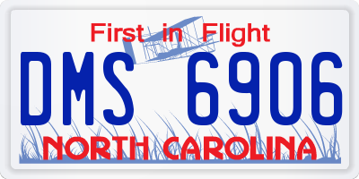 NC license plate DMS6906