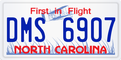 NC license plate DMS6907