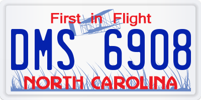 NC license plate DMS6908