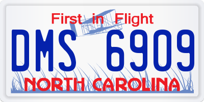 NC license plate DMS6909