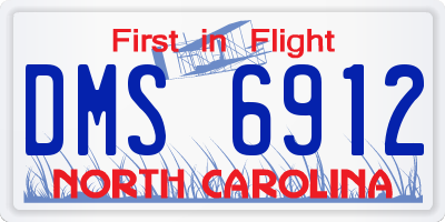 NC license plate DMS6912