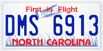 NC license plate DMS6913