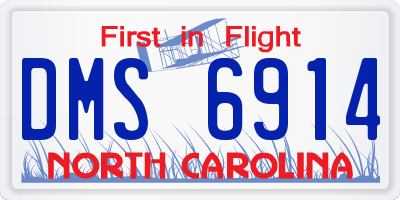 NC license plate DMS6914