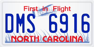 NC license plate DMS6916