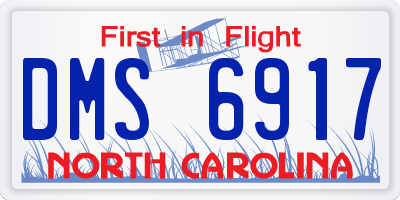 NC license plate DMS6917