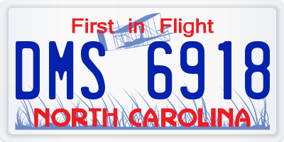 NC license plate DMS6918