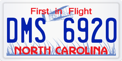 NC license plate DMS6920