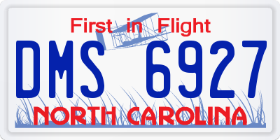 NC license plate DMS6927