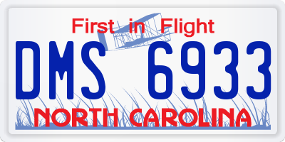 NC license plate DMS6933