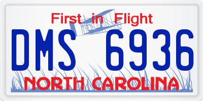 NC license plate DMS6936