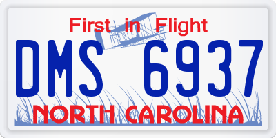 NC license plate DMS6937