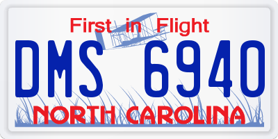 NC license plate DMS6940