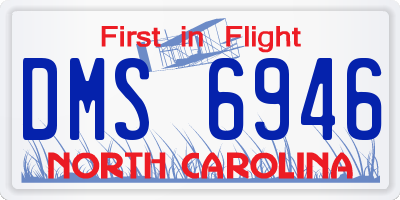 NC license plate DMS6946