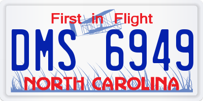 NC license plate DMS6949