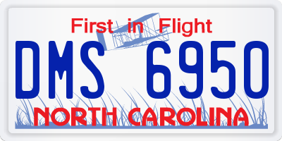 NC license plate DMS6950