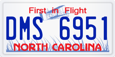 NC license plate DMS6951