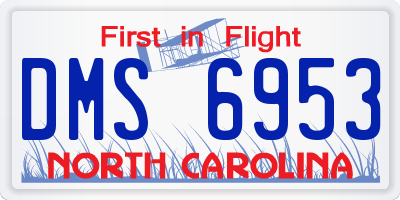 NC license plate DMS6953