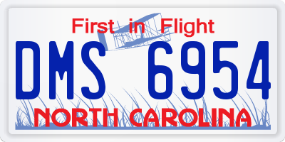 NC license plate DMS6954