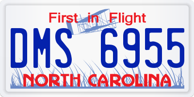 NC license plate DMS6955