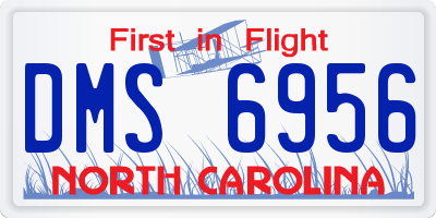 NC license plate DMS6956