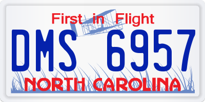 NC license plate DMS6957