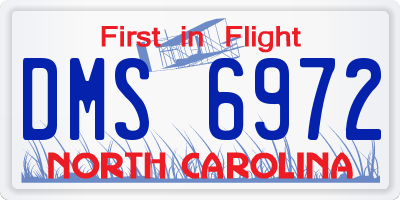 NC license plate DMS6972