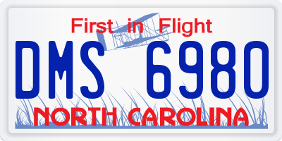 NC license plate DMS6980