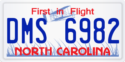 NC license plate DMS6982