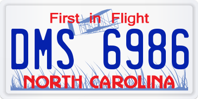 NC license plate DMS6986