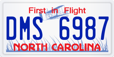 NC license plate DMS6987