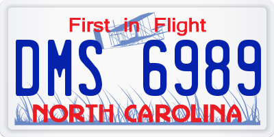 NC license plate DMS6989