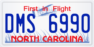 NC license plate DMS6990