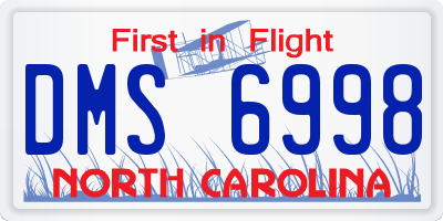 NC license plate DMS6998